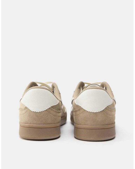 Pull&Bear White Retro Lace-Up Trainers