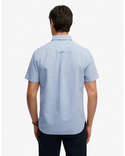 Superdry Blue Preppy Oxford Short Sleeve Shirt for men