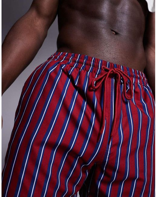 South Beach Purple Stripe Swim Short for men
