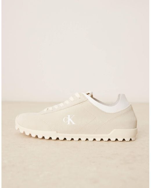 Calvin Klein Natural Suede Low Profile Runner Trainers
