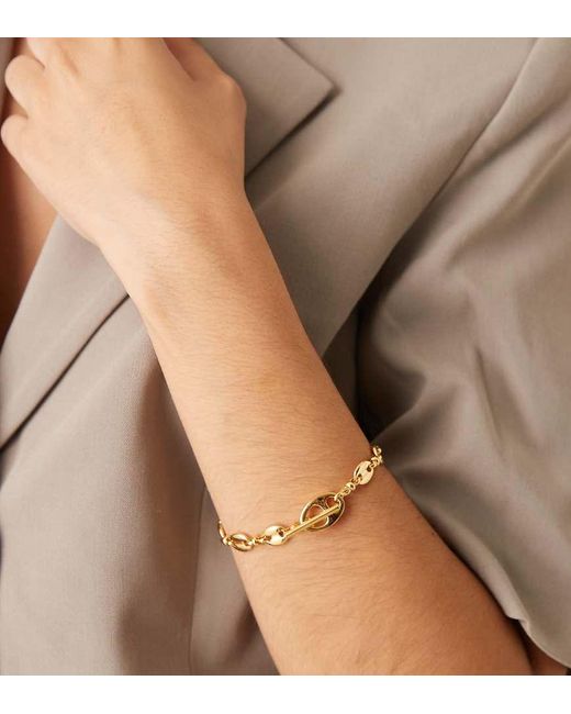 Orelia 18K Vergulde Mariner-Schakelarmband Met T-Bar in het Brown