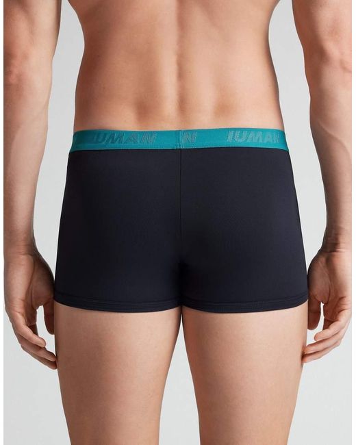 Intimissimi Blue Microfibre Boxers With Logo for men