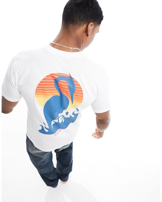 Camiseta blanca con estampado trasero angry crane Vans de hombre de color Blue