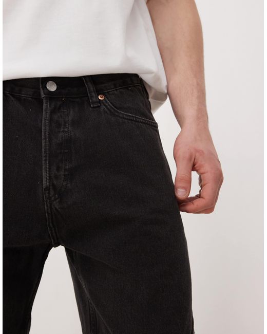 Weekday – space – locker geschnittene jeans-shorts in White für Herren