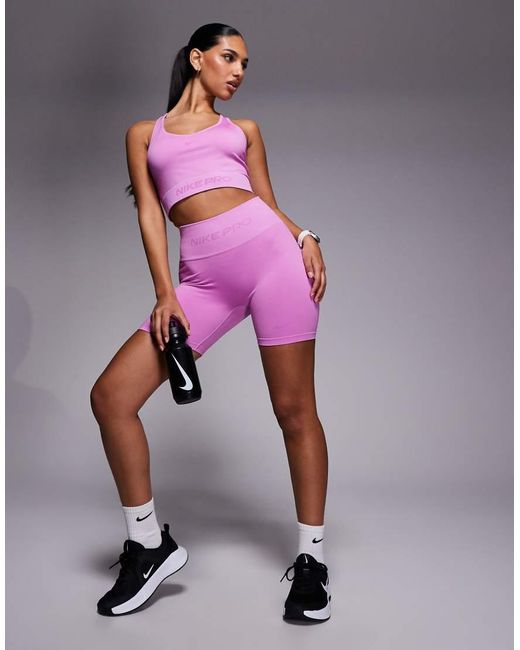 Nike Pink Nike Pro Seamless 5inch legging Shorts