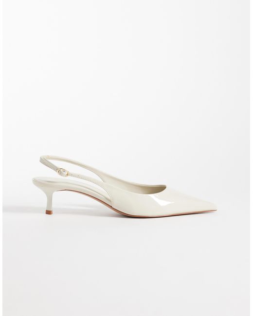 Mango White Slingback-pumps mit absatz