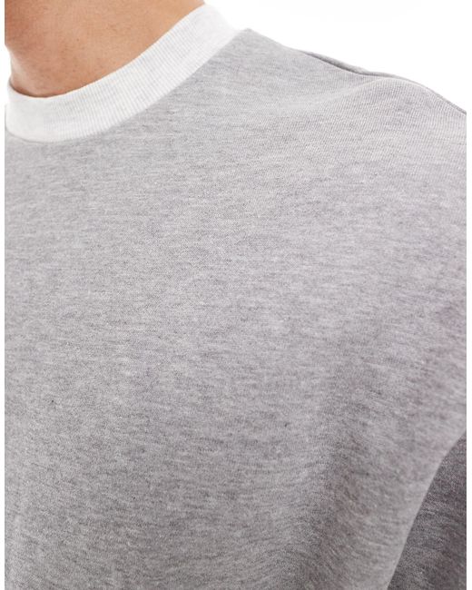 ASOS Gray Oversized Crew Neck Sweatshirt for men