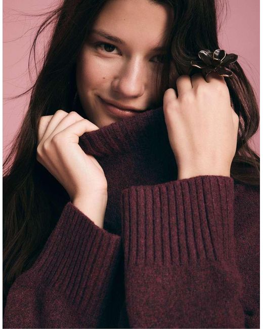 Stradivarius Gebreide Basic Trui in het Black