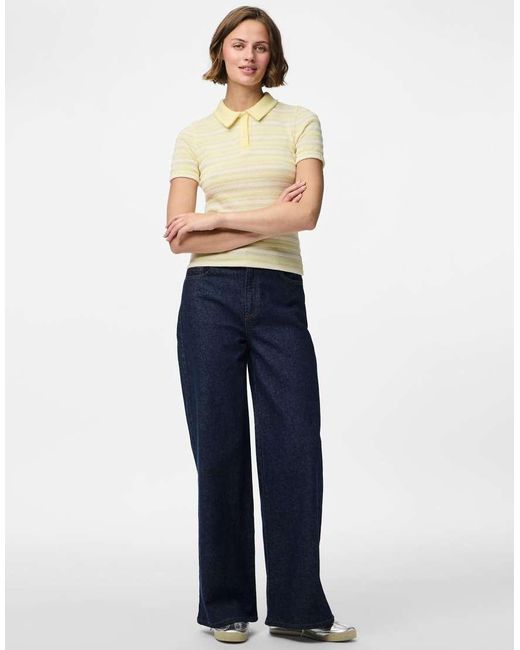 Pieces Poloshirt in het White