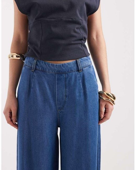 Object Blue Wide Leg Chambray Trouser