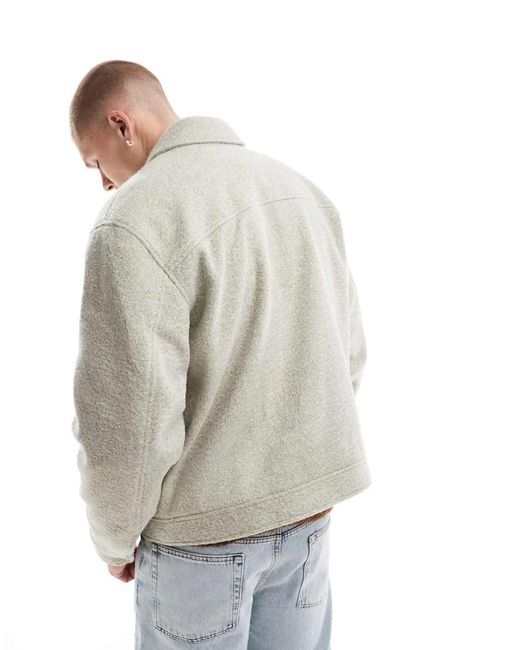 ASOS Natural Wool Look Harrington Jacket for men