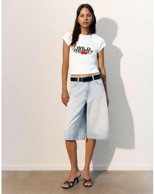 Pull&Bear White Fruit Graphic T-shirt