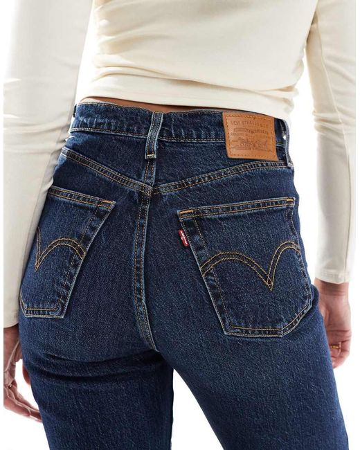 Vaqueros De Corte Largo Y Recto Con Lavado Oscuro Ribcage De -Azul Marino Levi's de color Blue