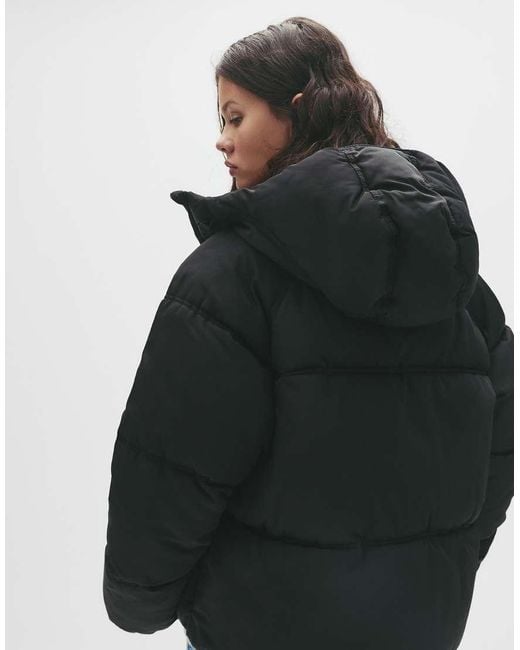 Pull&Bear Gray Puffer Jacket With Hood
