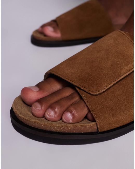ASOS Brown Slider Sandals for men