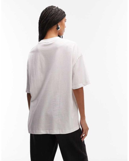 ASOS Red Oversized T-shirt With Distressed 'i Love Paris' Graphic