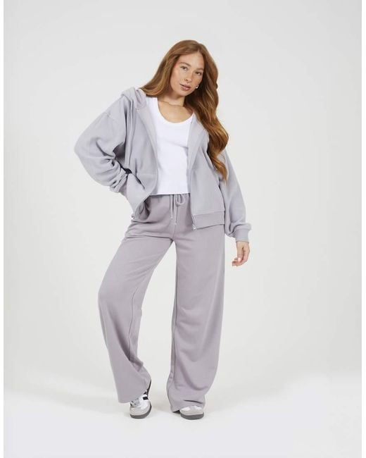 Brave Soul White Zip Through Polar Fleece Hoodie