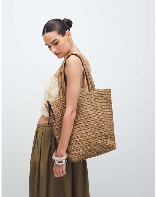 ASOS Natural Straw Crochet Tote Bag
