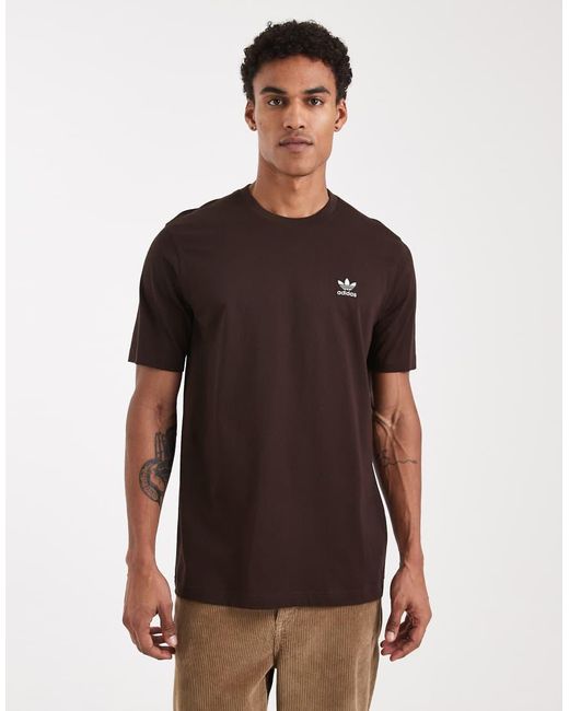 Adidas Originals Brown Trefoil Essentials Tee for men