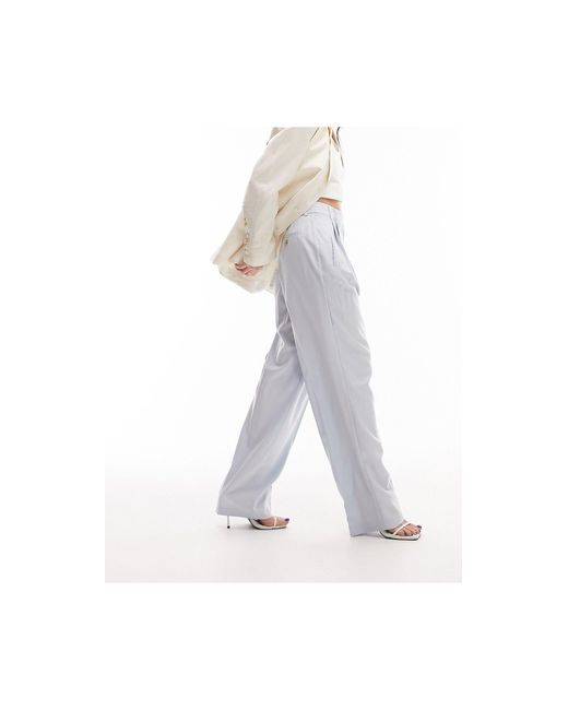 TOPSHOP White Straight Tailored Pants
