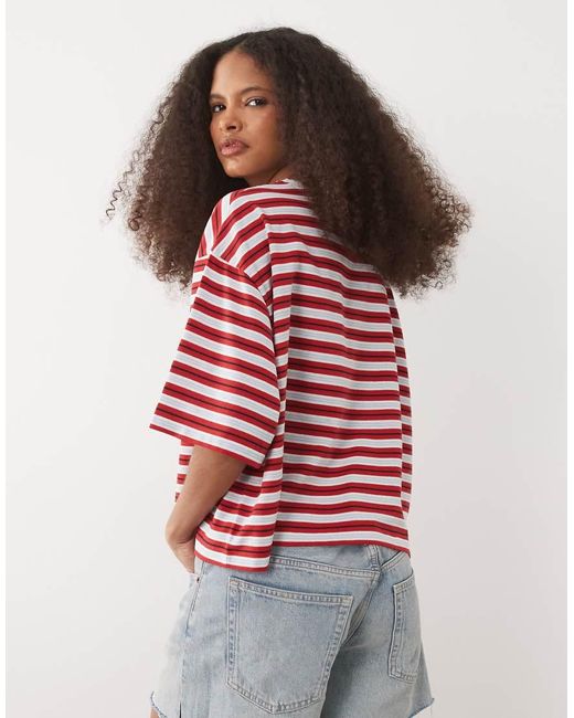 ASOS Orange Contrast Neck Boxy Crop Top