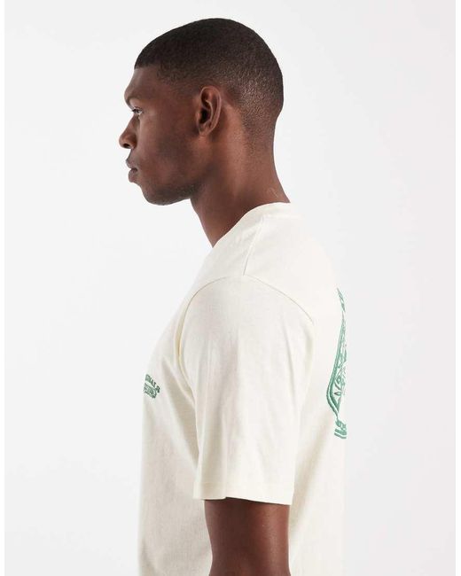 Jack & Jones White Oversized Originals T-Shirt With Back Print for men