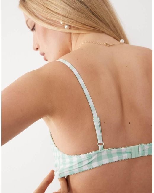 The Frolic Green Exclusive Scoop Neck Bow Front Bikini Top Co-ord