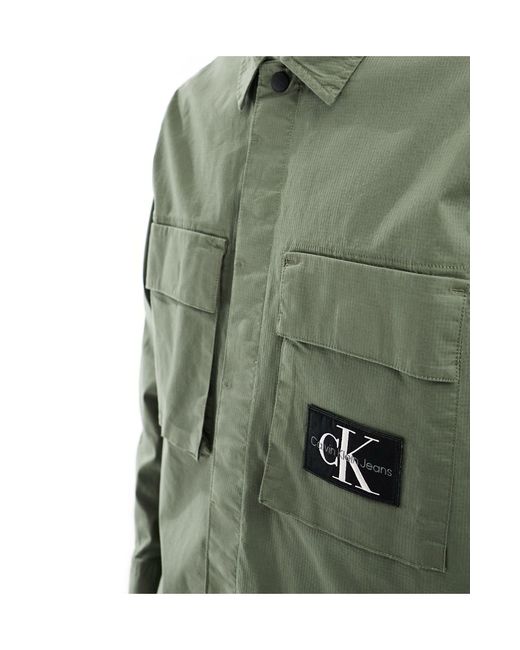 Calvin Klein Green Utility Overshirt for men