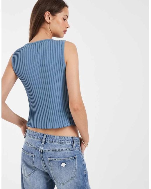 Free People Blue Tilly Button Down Tank Top