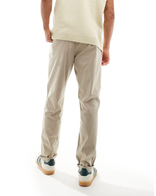 ASOS Natural Tapered Washed Chino for men