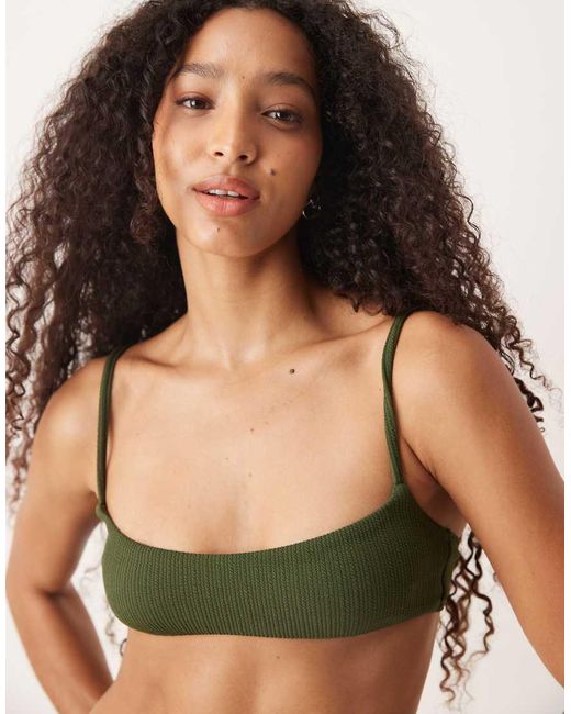 Free Society Green Bralet Bikini Top