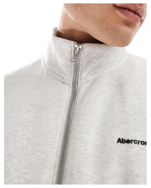 Abercrombie & Fitch White Premium Half Zip Sweatshirt for men