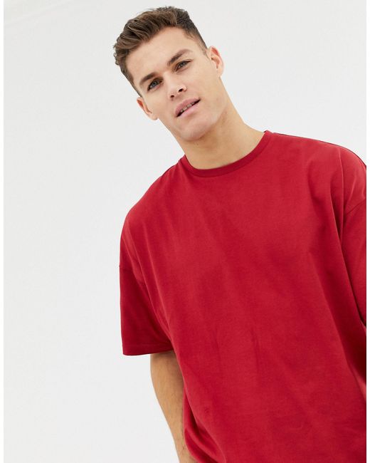 ASOS Red Oversized T-shirt With Crew Neck for men
