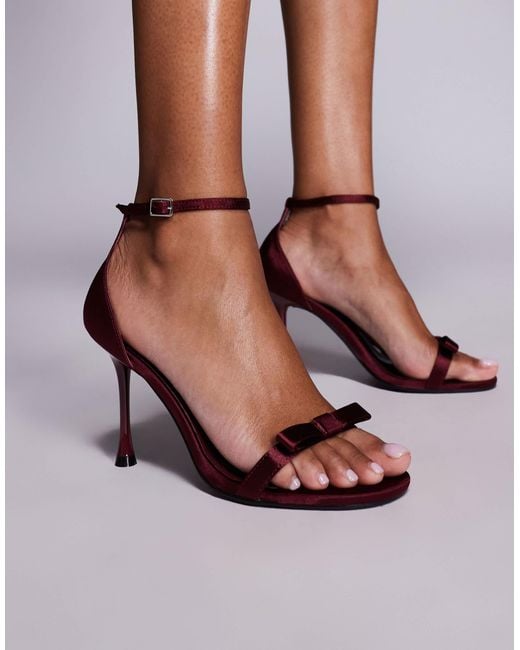 Public Desire Brown Novie Heeled Sandals With Bow