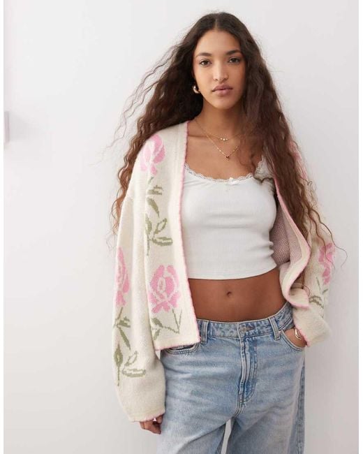 Miss Selfridge Multicolor Floral Edge To Edge Cardigan