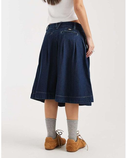 Falda Vaquera Azul Oscuro Enjuagado Oscuro Estilo Chinos De Authentic Vans de color Blue