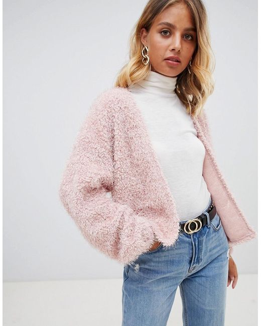 New Look Fluffy Cardigan in Pink Lyst UK