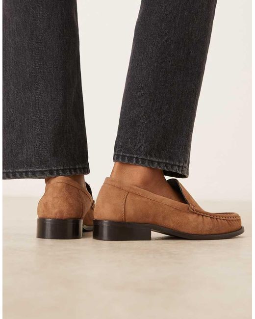 ASOS Black Marcel Premium Suede Clean Loafers
