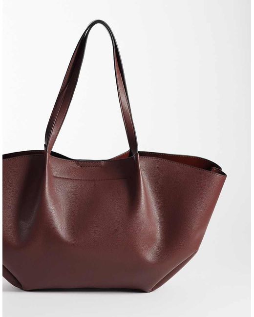 ASOS Purple Pinched Seam Bonded Tote Bag