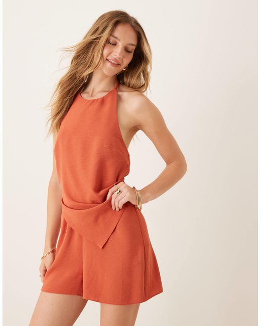 ASOS Orange – neckholder-playsuit
