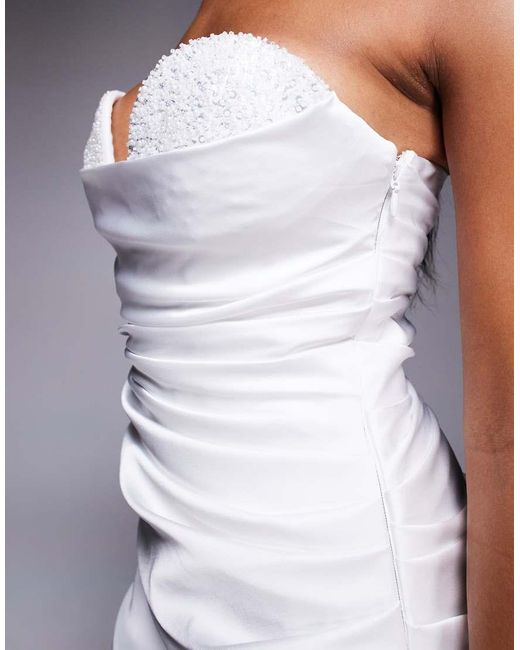 Oh Polly White Corset Drape Mini Dress