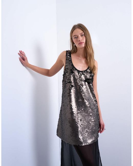 knee length dresses for ladies Topshop Disco Sequin Midi Dress In Colbalt