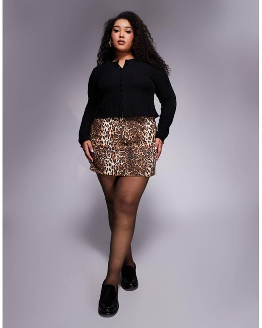 ASOS Blue Asos Design Curve Mini Skirt