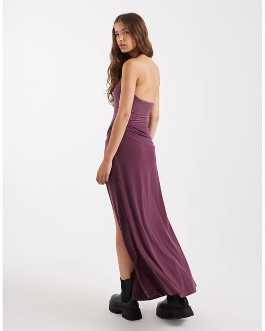 Miss Selfridge Red Halter Neck Maxi Dress