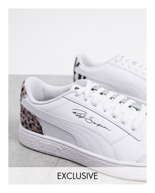 PUMA – Ralph Sampson – Sneaker mit Leoparden- und Zebramuster an der Ferse – exklusiv in White für Herren