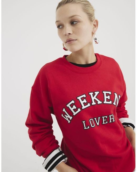 River Island Red Long Sleeve Weekend Sweatshirt