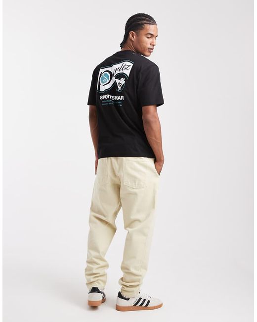 Camiseta Negra Con Logo Gráfico Deportivo Y Estampado En La Espalda De Parlez de hombre de color Black