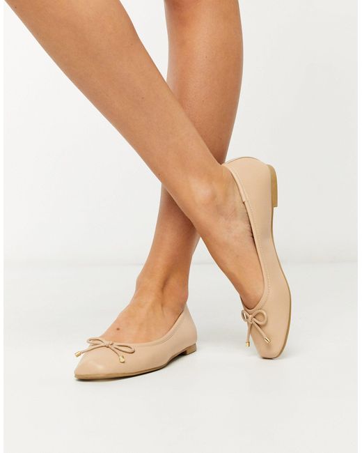 TOPSHOP Natural Ballet Pumps