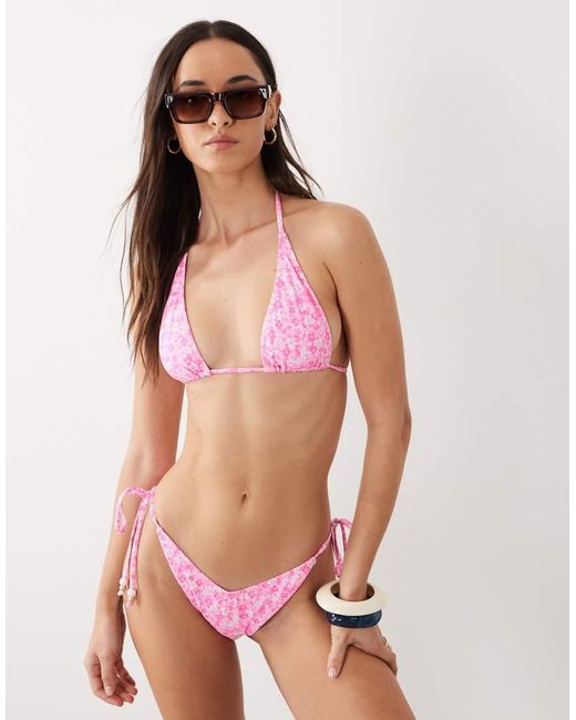 Kulani Kinis Pink Berry Burst Halterneck Bikini Top