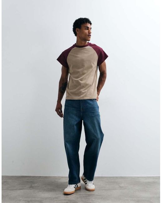 ASOS Natural Relaxed Raglan T-Shirt for men